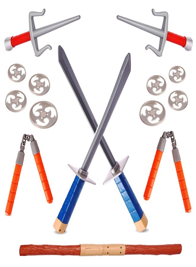 Sepco 15PCS Ninja Warrior Toy Weapons Role Play Set for Children Pretend Play Battles Dress up Party Photo Booth Props - Image 4